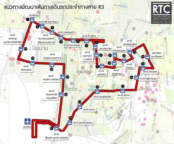 RTC Chiangmai Smart Bus Route Map