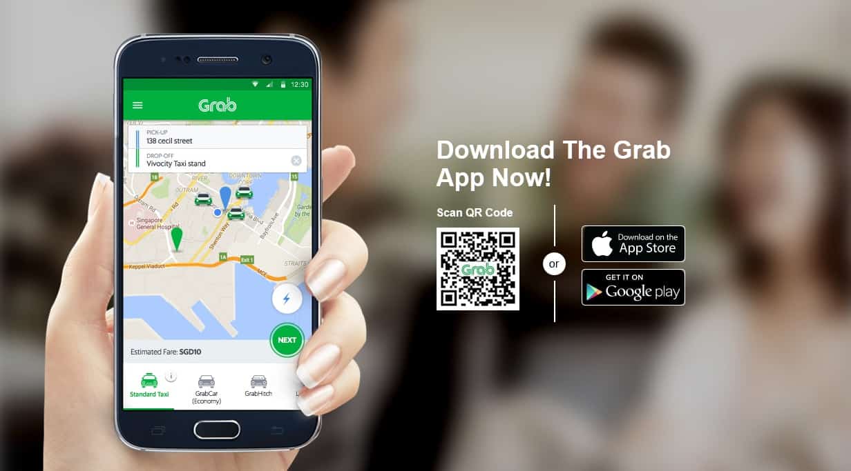 Download the Grab Taxi App Grapic