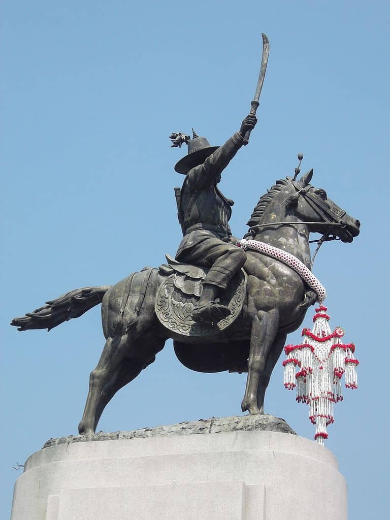 A monument of King Taksin the Great in the Thonburi District of Bangkok.